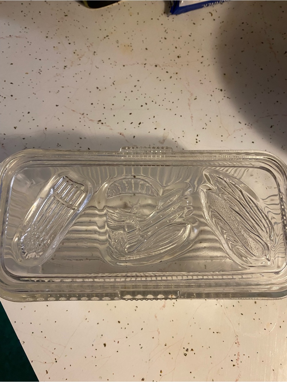 Vintage Federal Glass Refrigerator Dish with Vegetable Lid
